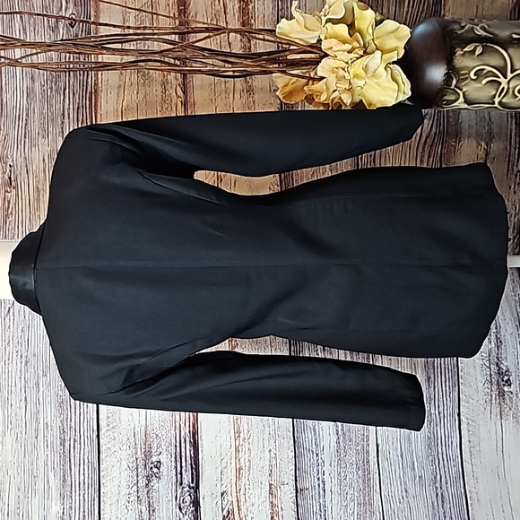 VINTAGE 80'S SHASHA BLACK DOUBLE BREASTED LONG SLEEVE DRESS - Picture 7 of 16